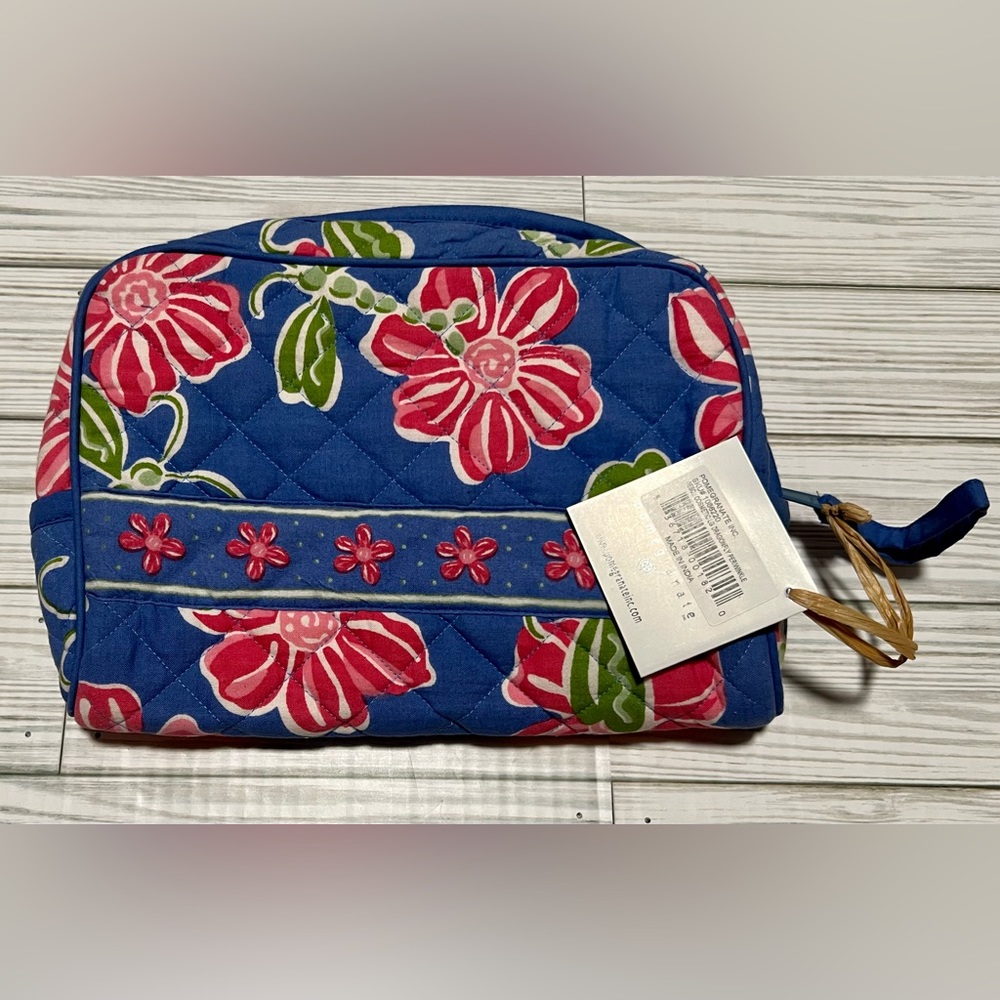 NWT- Pomegranate Inc.Large Cosmetic Bag in Dragonfly Periwinkle - Picture 3 of 6